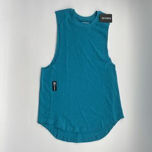 RAW GEAR~ Men's‎  Curved Fitness   Muscle Tee /Tank~ Blue~ SIZE Large NEW